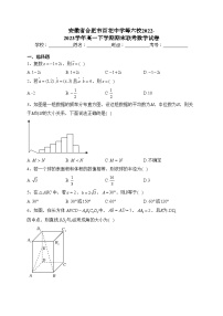 安徽省合肥市百花中学等六校2022-2023学年高一下学期期末联考数学试卷（含答案）
