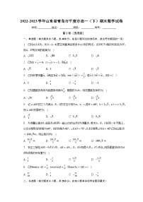 2022-2023学年山东省青岛市平度市高一（下）期末数学试卷（含解析）