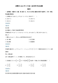 浙江省绍兴市诸暨市2023届高三下学期5月联考数学试题 Word版含解析