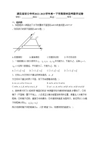 湖北省部分市州2022-2023学年高一下学期期末联考数学试卷（含答案）
