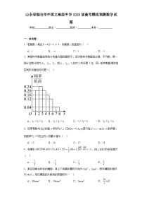 山东省烟台市中英文高级中学2023届高考模拟预测数学试题（含解析）