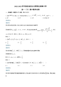 陕西省西安高新唐南中学2022-2023学年高一下学期期中数学试题（解析版）
