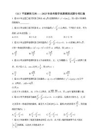 2023年高考数学真题模拟试题专项汇编：（11）平面解析几何（含答案）