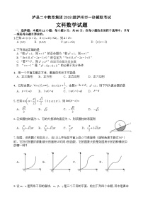 四川省泸州市泸县二中教育集团2021届高三上学期泸州市一诊模拟考试数学试题 Word版含答案