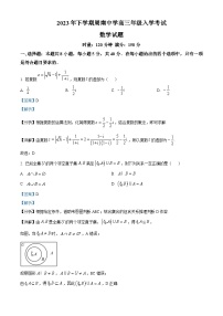 湖南省长沙市周南中学2023-2024学年高三数学上学期开学考试试题（Word版附解析）