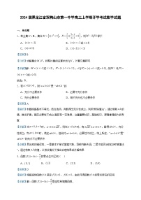 2024届黑龙江省双鸭山市第一中学高三上学期开学考试数学试题含答案