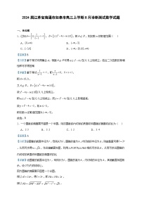 2024届江苏省南通市如皋市高三上学期8月诊断测试数学试题含答案