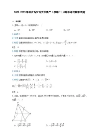 2022-2023学年江西省吉安市高二上学期11月期中考试数学试题含答案