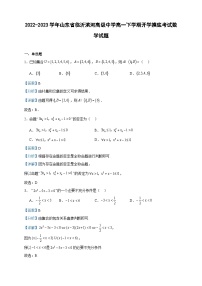 2022-2023学年山东省临沂滨河高级中学高一下学期开学摸底考试数学试题含答案