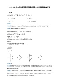 2022-2023学年天津市西青区当城中学高一下学期期中数学试题含答案