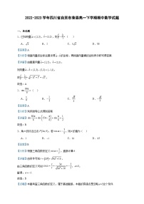 2022-2023学年四川省自贡市荣县高一下学期期中数学试题含答案