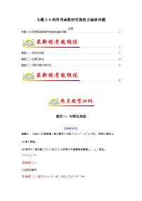 新高考数学二轮复习考点归纳与演练专题3-9 利用导函数研究极值点偏移问题（含解析）