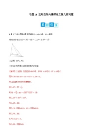 新高考数学二轮复习培优训练专题13 运用空间向量研究立体几何问题（含解析）