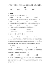 广西南宁市第三十六中学2024届高三上学期10月月考数学试题