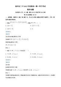 四川省宜宾市叙州区第二中学2023-2024学年高一数学上学期10月月考试题（Word版附解析）