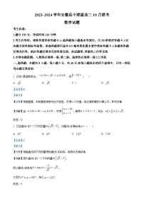 安徽省县中联盟2023-2024学年高二数学上学期10月联考试题（Word版附解析）