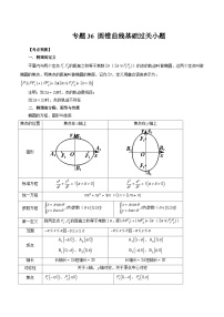 2024年高考数学第一轮复习专题36 圆锥曲线基础过关小题（原卷版）