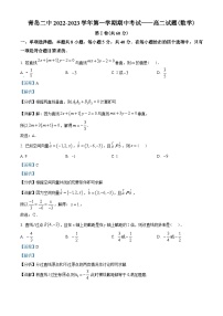 山东省青岛市青岛第二中学2022-2023学年高二上学期期中数学试题（含解析）