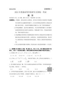 2024年普通高等学校招生全国统一考试数学模拟试卷1（无答案）