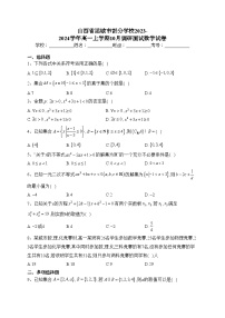 山西省运城市部分学校2023-2024学年高一上学期10月调研测试数学试卷(含答案)