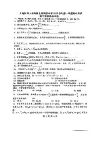 上海财经大学附属北郊高级中学2023-2024学年高三上学期期中考试数学试卷