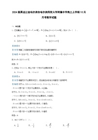 2024届黑龙江省哈尔滨市哈尔滨师范大学附属中学高三上学期10月月考数学试题含解析
