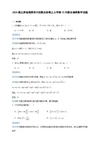 2024届江苏省南京市六校联合体高三上学期10月联合调研数学试题含解析