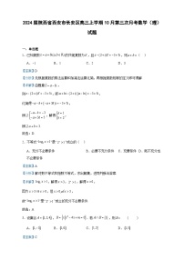 2024届陕西省西安市长安区高三上学期10月第三次月考数学（理）试题含解析