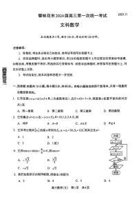 2024攀枝花高三上学期第一次统一考试数学（文）PDF版含答案