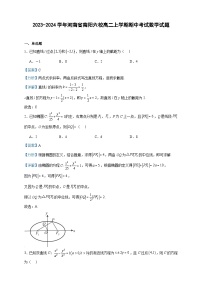 2023-2024学年河南省南阳六校高二上学期期中考试数学试题含答案
