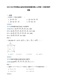 2023-2024学年黑龙江省佳木斯市四校联考高二上学期11月期中数学试题含答案