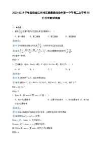 2023-2024学年云南省红河哈尼族彝族自治州第一中学高二上学期10月月考数学试题含答案