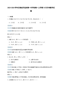 2023-2024学年云南省开远市第一中学校高一上学期10月月考数学试题含答案