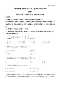 湖南省三湘名校教育联盟2023-2024学年高一上学期11月期中联考数学试卷（Word版附答案）