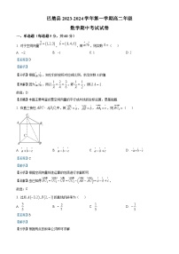 2024喀什地区巴楚县高二上学期10月期中数学试题含解析