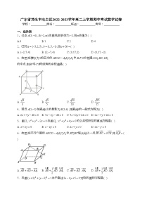 广东省茂名市电白区2022-2023学年高二上学期期中考试数学试卷(含答案)