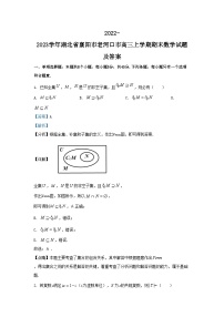 2022-2023学年湖北省襄阳市老河口市高三上学期期末数学试题及答案