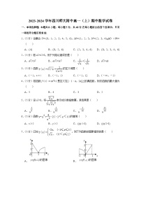 四川师范大学附属中学2023-2024学年高一上学期期中考试数学试卷