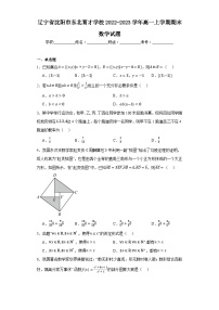 辽宁省沈阳市东北育才学校2022-2023学年高一上学期期末数学试题（含答案）