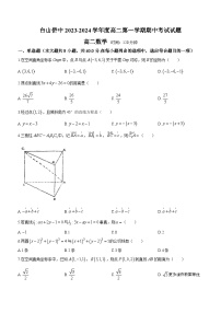 广东省江门市台山市华侨中学2023-2024学年高二上学期期中考试数学试题(无答案)