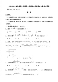 天津市实验中学滨海学校2023-2024学年高二上学期期中质量调查数学试题（Word版附解析）