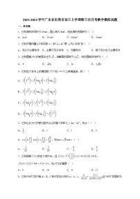 2023-2024学年广东省东莞市高三上学期第三次月考数学模拟试题（含解析）