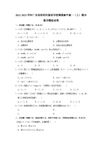 2022-2023学年广东省深圳外国语学校博雅高中高一（上）期末数学模拟试卷