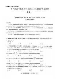 华大新高考联盟2024届11月高三联考数学试卷及参考答案