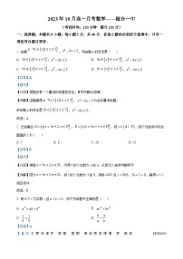 山东省淄博市桓台第一中学2023-2024学年高一上学期10月月考数学试卷（解析版）