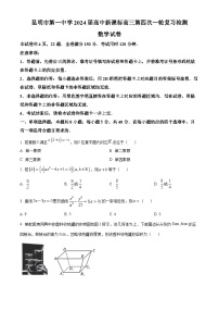 云南省昆明市第一中学2024届高三新课标第四次一轮复习检测数学试题（原卷及解析版）