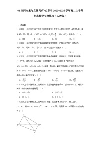 03空间向量与立体几何-山东省2023-2024学年高二上学期期末数学专题练习（人教A版）
