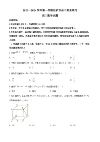 2024自治区拉萨高二上学期期末联考试题数学含解析