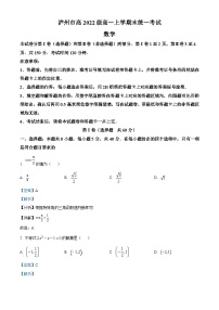 四川省泸州市2022-2023学年高一上学期期末数学试题（含答案详解）