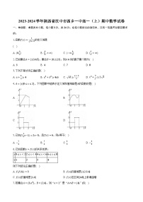 2023-2024学年陕西省汉中市西乡一中高一（上）期中数学试卷（含解析）